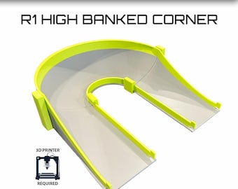 3D Printable MARBLE RACETRACK - High Banked Corner