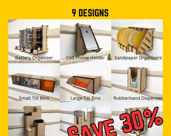 French Cleat Organizer Digital Files: Laser/CNC Tool Storage (SVG DXF)