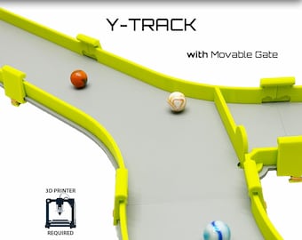 3D Printable MARBLE RACETRACK - Y-Track Section