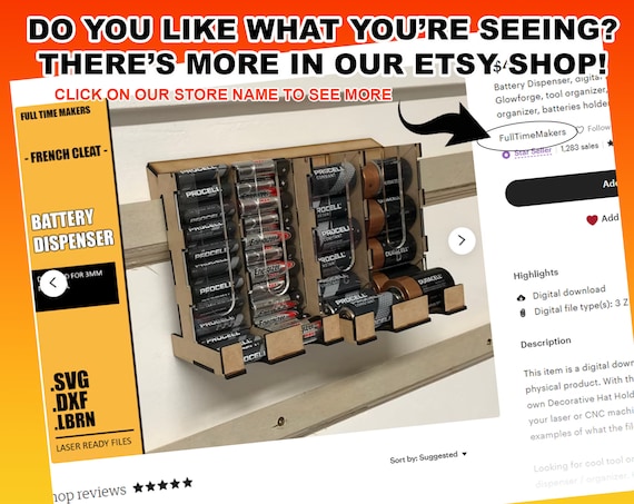 Battery Dispenser for AAA and AA Batteries, Digital Files for