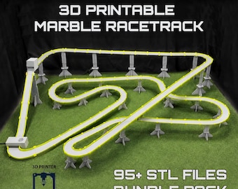 Pista da corsa in marmo, file digitali per la stampa 3D, una pista da corsa modulare in marmo, pacchetto di oltre 95 file STL