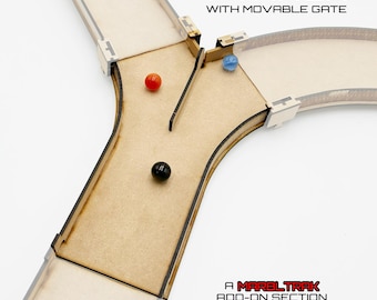 NEW!  Y - TRACK with Gate, track splitter, Marble Race Track Kit, A Modular Marble Racetrack Toy, Stem Toy, Marble Racing, Marble Sports