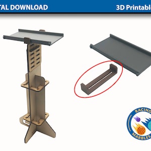 3D Support Clip to use MARBLTRAK wooden supports - DIGITAL Files for 3D Printing - A Modular Marble Racetrack Toy - STEM Toy