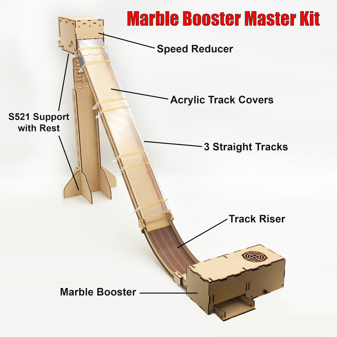 MARBLE BOOSTER MASTER Kit Marble Race Track Kit, A Diy Modular Marble