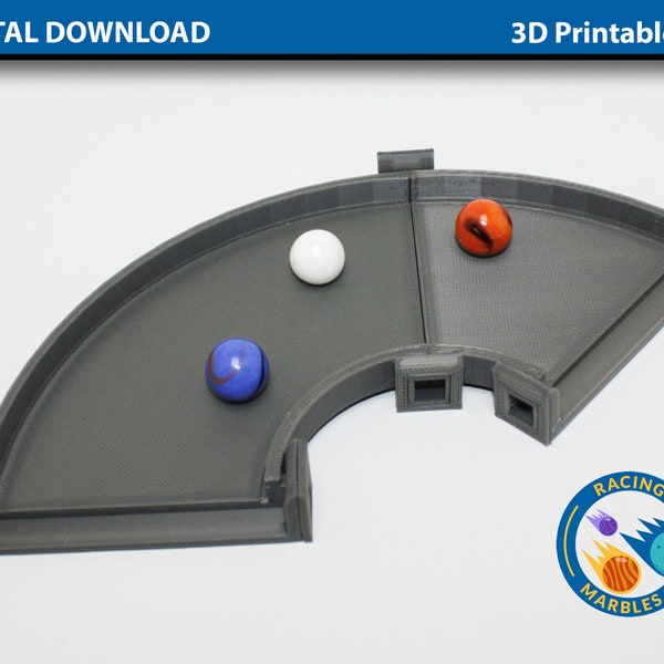 Corner Tracks for Marble Sports Racing System - DIGITAL FILES for 3D Printing - A Modular Marble Racetrack Toy - STEM Toy
