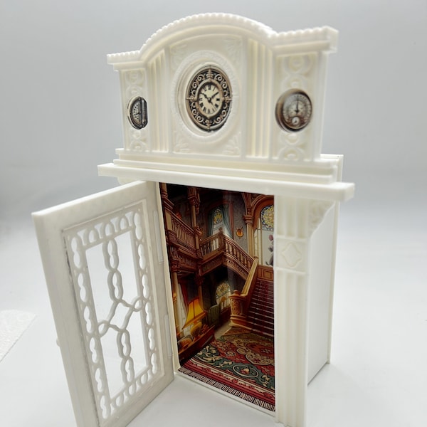 Victorian Fairy Door with Clock: 3D Printed Decor Kit