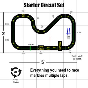 Marble Racing Set, STARTER CIRCUIT, Entry level multiple lap circuit racing, A Modular Marble Racetrack Toy, marble sports, STEM Toy