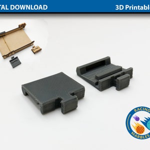 3D printable CLIPS for Wooden Track - DIGITAL FILES for 3D Printing - A Modular Marble Racetrack Toy -stem Toy