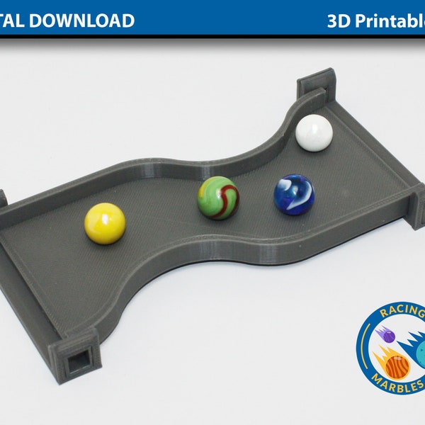 Chicane Tracks for Marble Sports Racing System - DIGITAL FILES for 3D Printing - A Modular Marble Racetrack Toy - STEM Toy