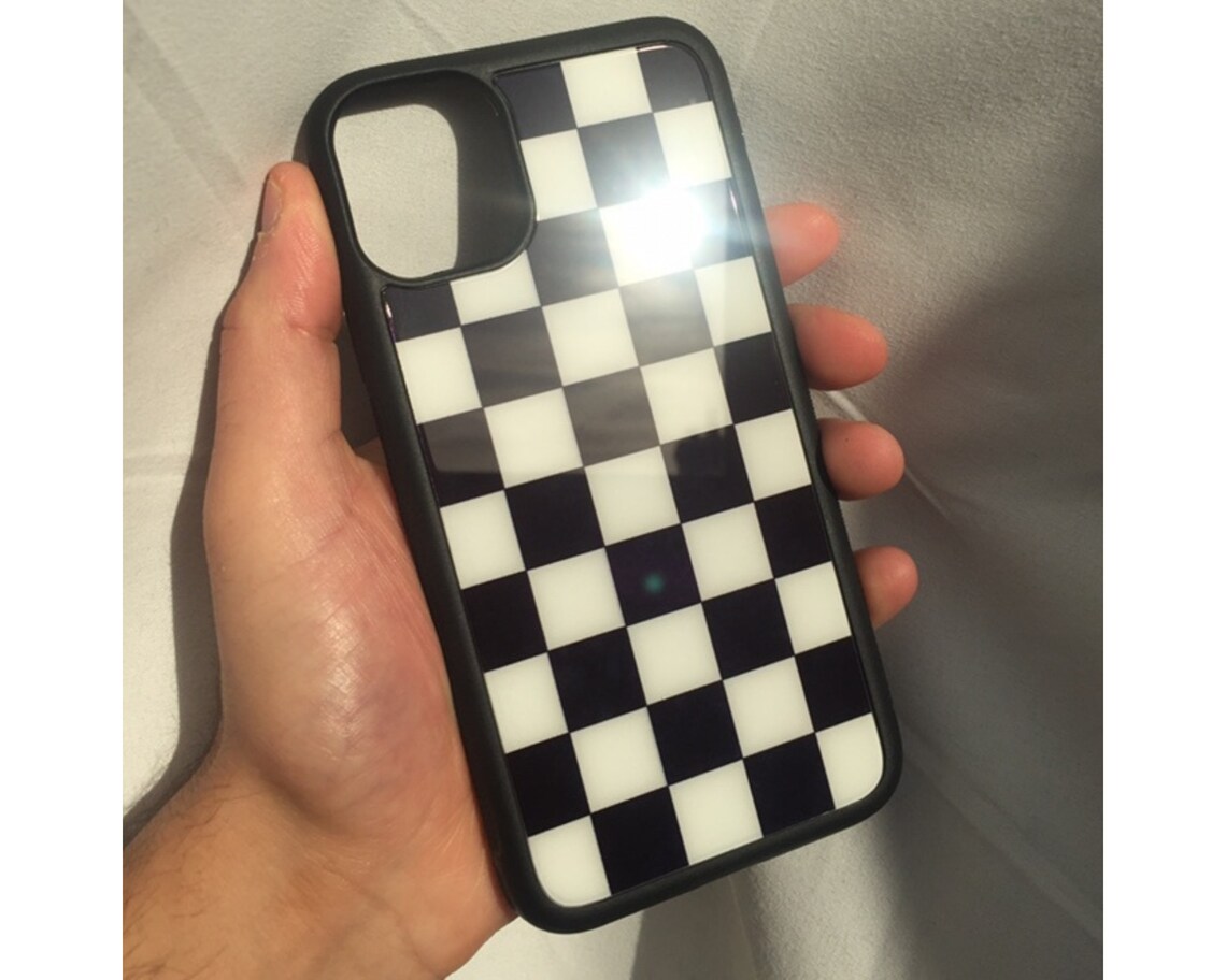 Checkered Plaid Black White Phone Case For iPhone 12 11 Pro Etsy