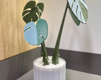 Monstera Plant Coaster Set | 3D Printed Home Decor | Magnetic Removable Drink Coasters
