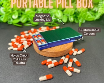 Pill Box 3D Printed Container For Capsules Medication Storage Pocket Pill Carrier