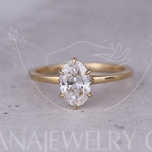 1.27 CT Oval Cut Lab Grown Diamond Engagement Ring, 14K Solid Yellow Gold Ring, Hidden Halo Ring, Solitaire Ring, Anniversary Gift For Her