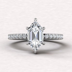 Anello di fidanzamento con moissanite olandese Marquise, anello solitario classico in oro massiccio 14K, anello di promessa, anello regalo di anniversario unico per le donne
