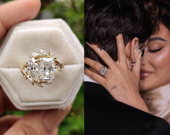 Francesca Farago Replica Ring, Toi Et Moi Marquise And Radiant Moissanite Engagement Ring, 14K Gold Promise Ring, Proposal Ring Gift For Her