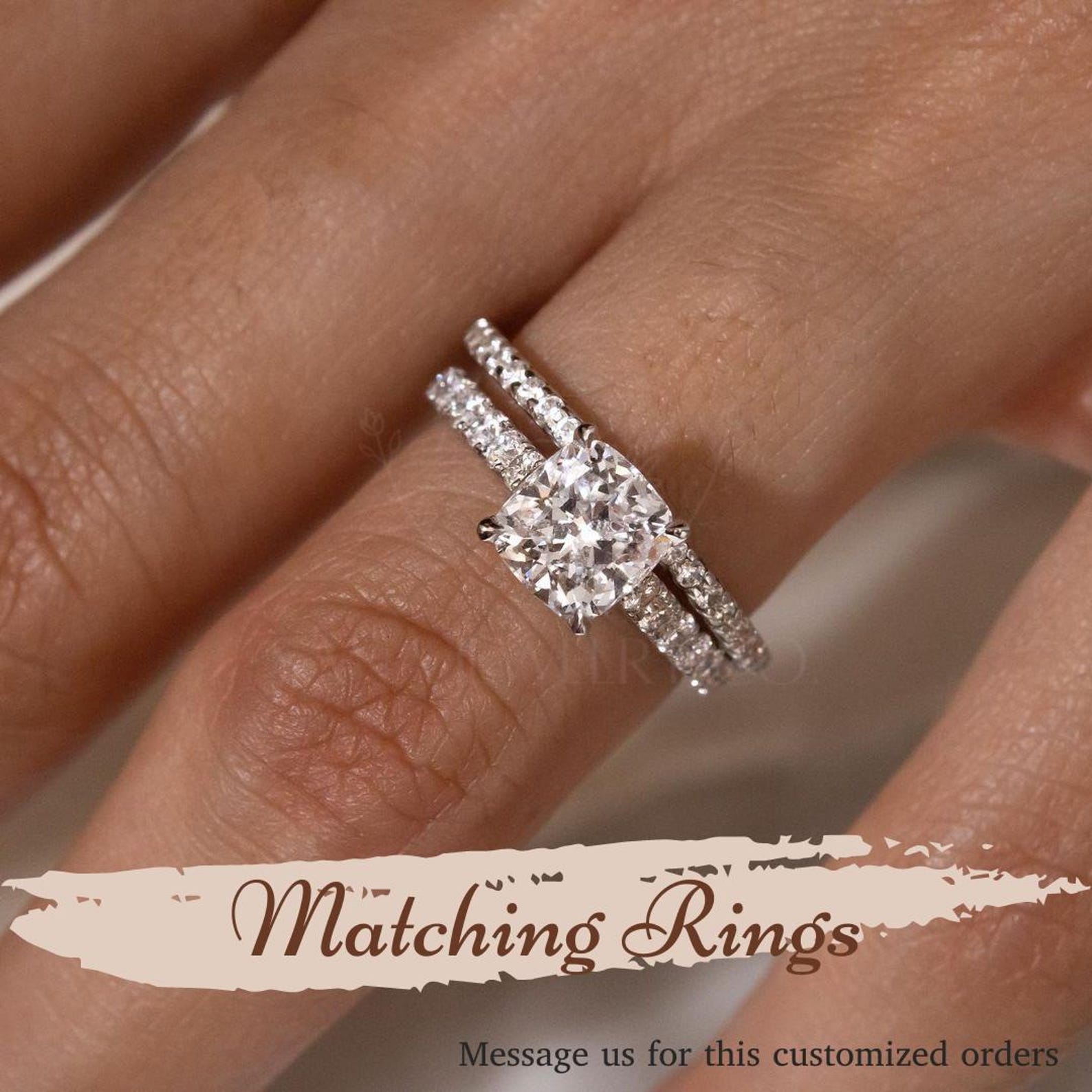 3 CT Oval Cut Moissanite Engagement Ring Set, 14K Solid Gold Ring Set ...