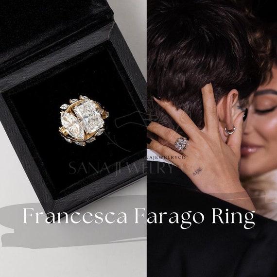 Francesca Farago Replica Ring Toi Et Moi Ring Marquise and Radiant Moissanite Engagement Ring 14K Yellow Gold Promise Ring Valentine Gift Etsy