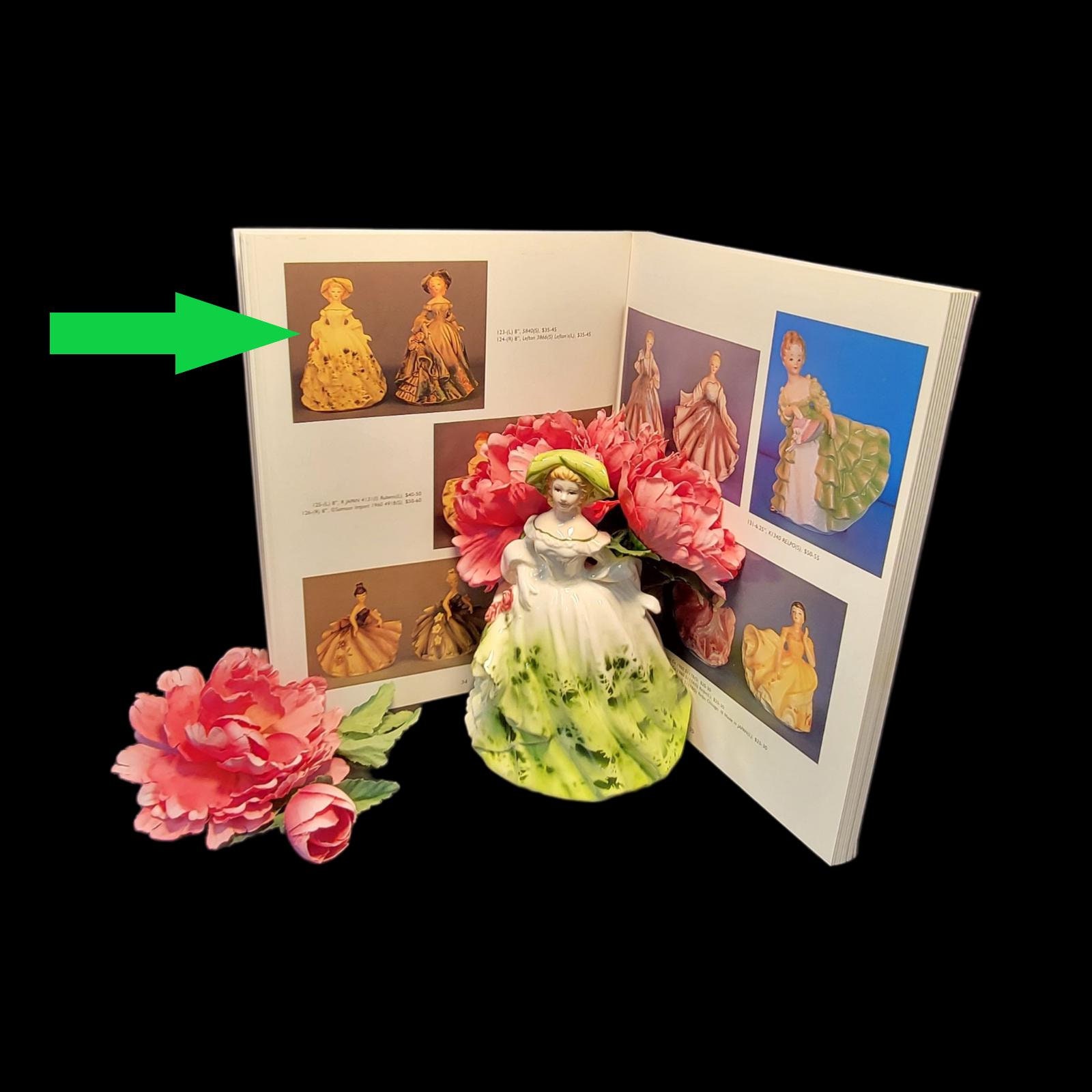 Vintage Lefton Lady Figurine Planter, #5840 W/lefton Foil Sticker, Lime ...