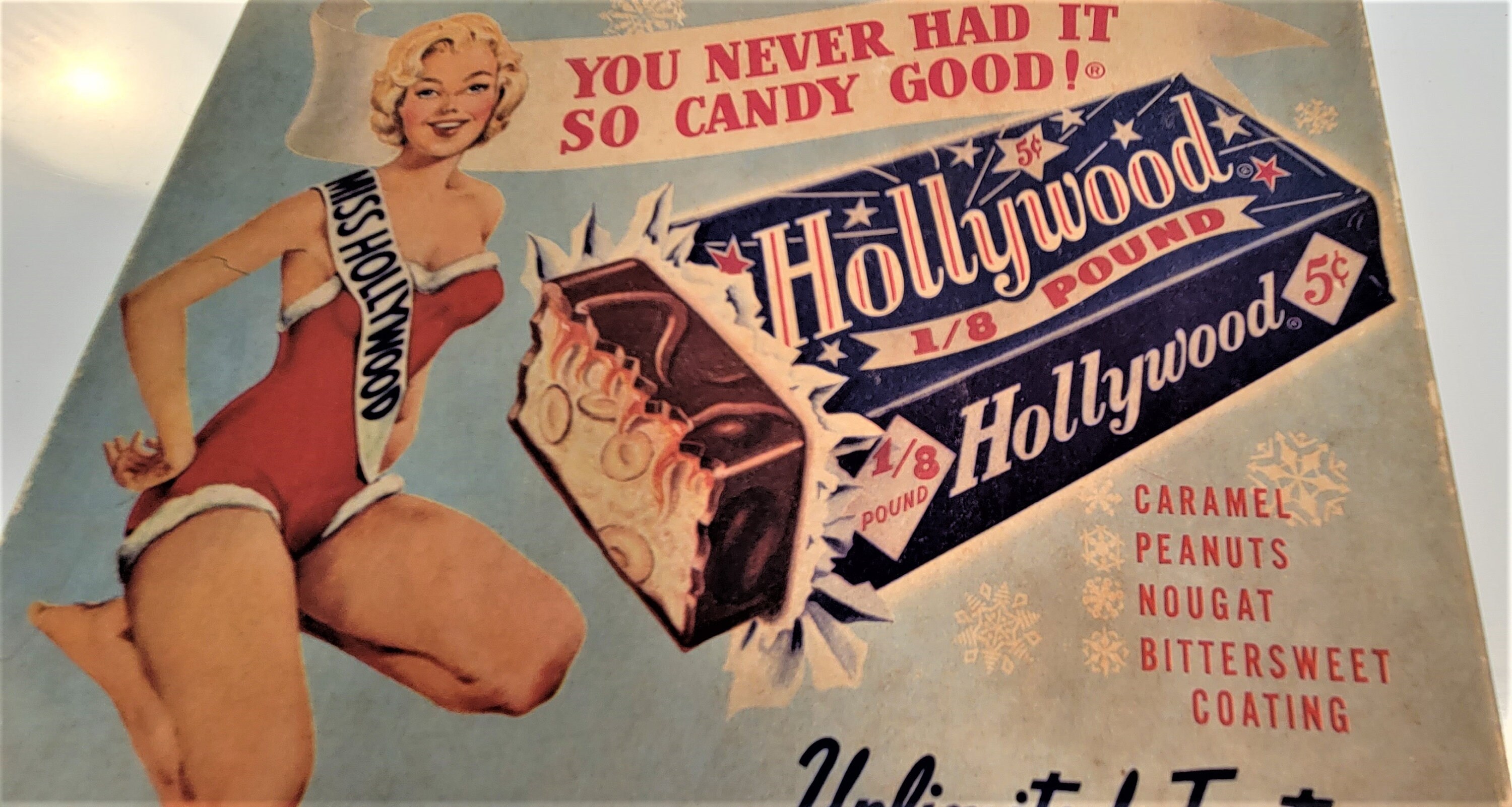 RARE Vintage Hollywood Candy Bars Box With Miss Hollyood on Etsy