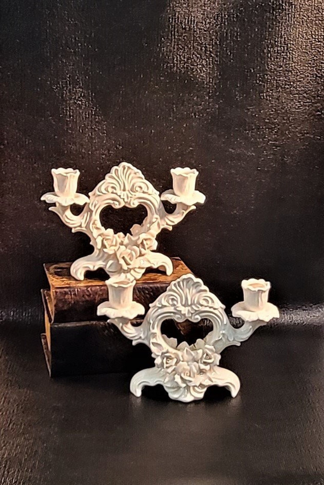 Set of 2 Vintage Twin Candle Stick Holders by Lenwile Ardalt Japan