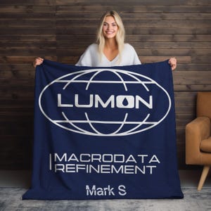 Lumon Macrodata Refinement Severance names blanket, Lumon custom plush blanket, Macrodata Refinement, Mark S blanket, outie innie blanket