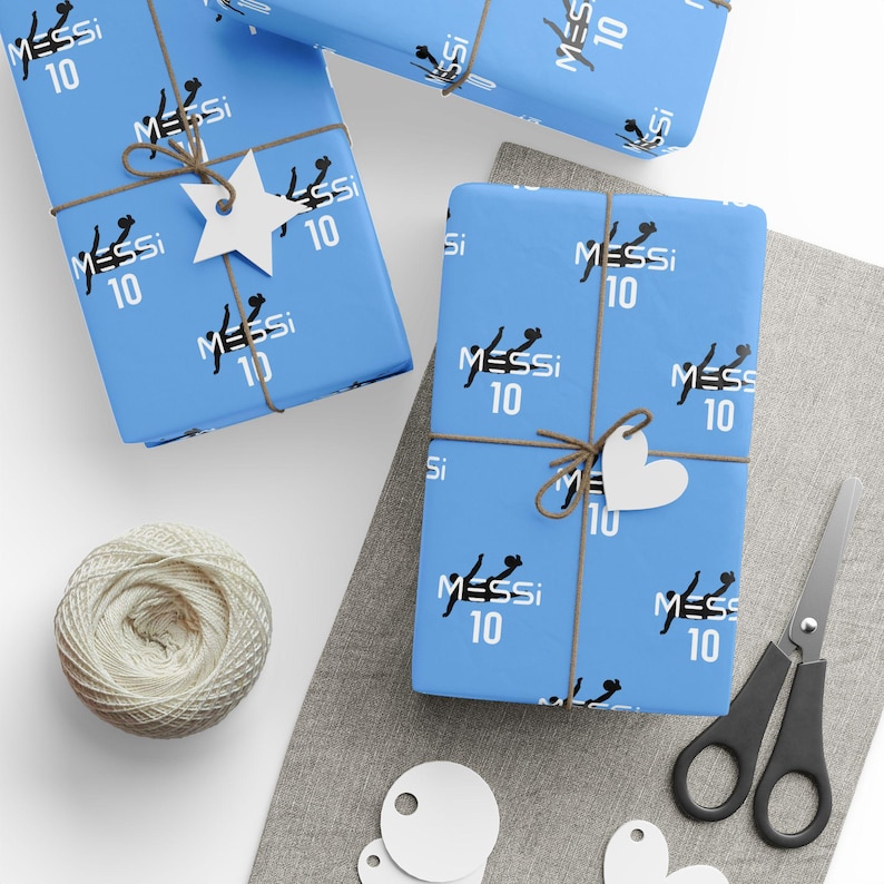 Papel de regalo de Lionel Messi: regalo para aficionados al fútbol y aficionados de Argentina imagen 5