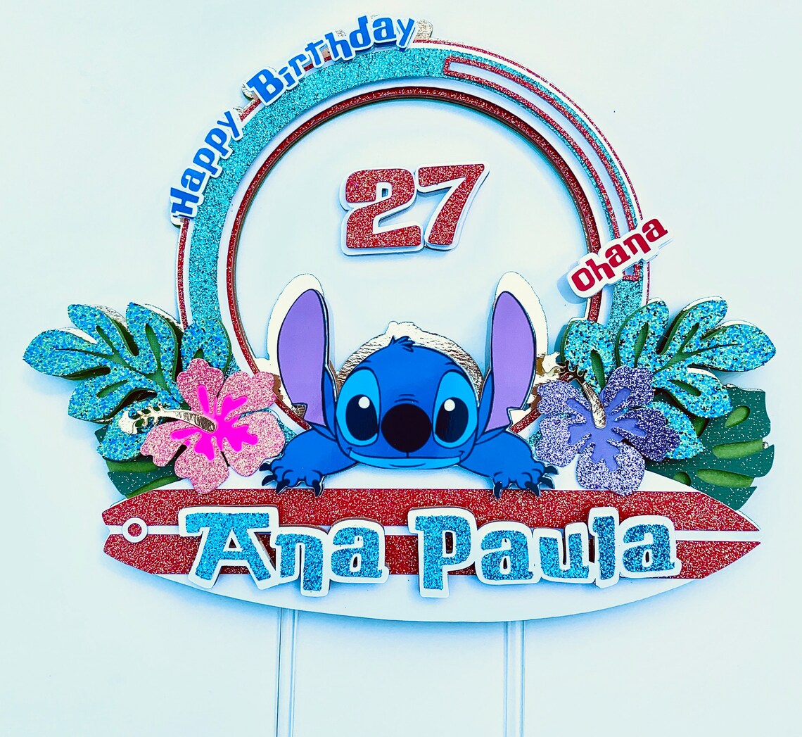 Stitch Cake Topper, Lilo and Stitch Caketopper, Stitch Party, Hawaiian