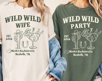 Bachelorette Shirt, Personalized Nashville Bach Party Tee, Custom Cowgirl Bride Shirt, Western Girls Trip Tee, Comfort Colors Shirt 4