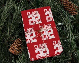 Clark 22 Wrapping Papers, pleyer women basketball, player 22 basketball Wrapping Papers