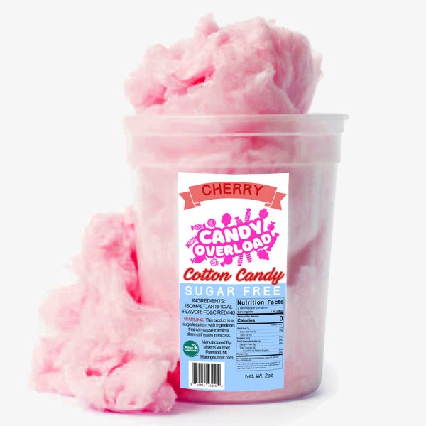 Sugar Free Cotton Candy - Cherry - Designed for Diabetics and the Keto Diet