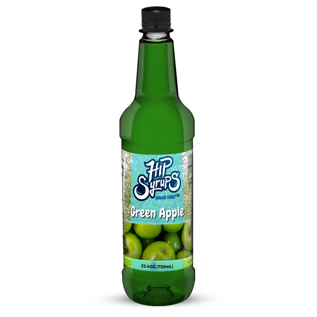 Hip Syrups Green Apple Sugar Free Simple Syrup Designed for Water Flavor, Bubble Tea, Boba Tea