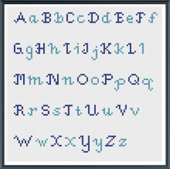 KIDS PICTURE ALPHABET 26 Individual Letters Modern Counted Cross Stitch  Pattern Pdf Instant Download 