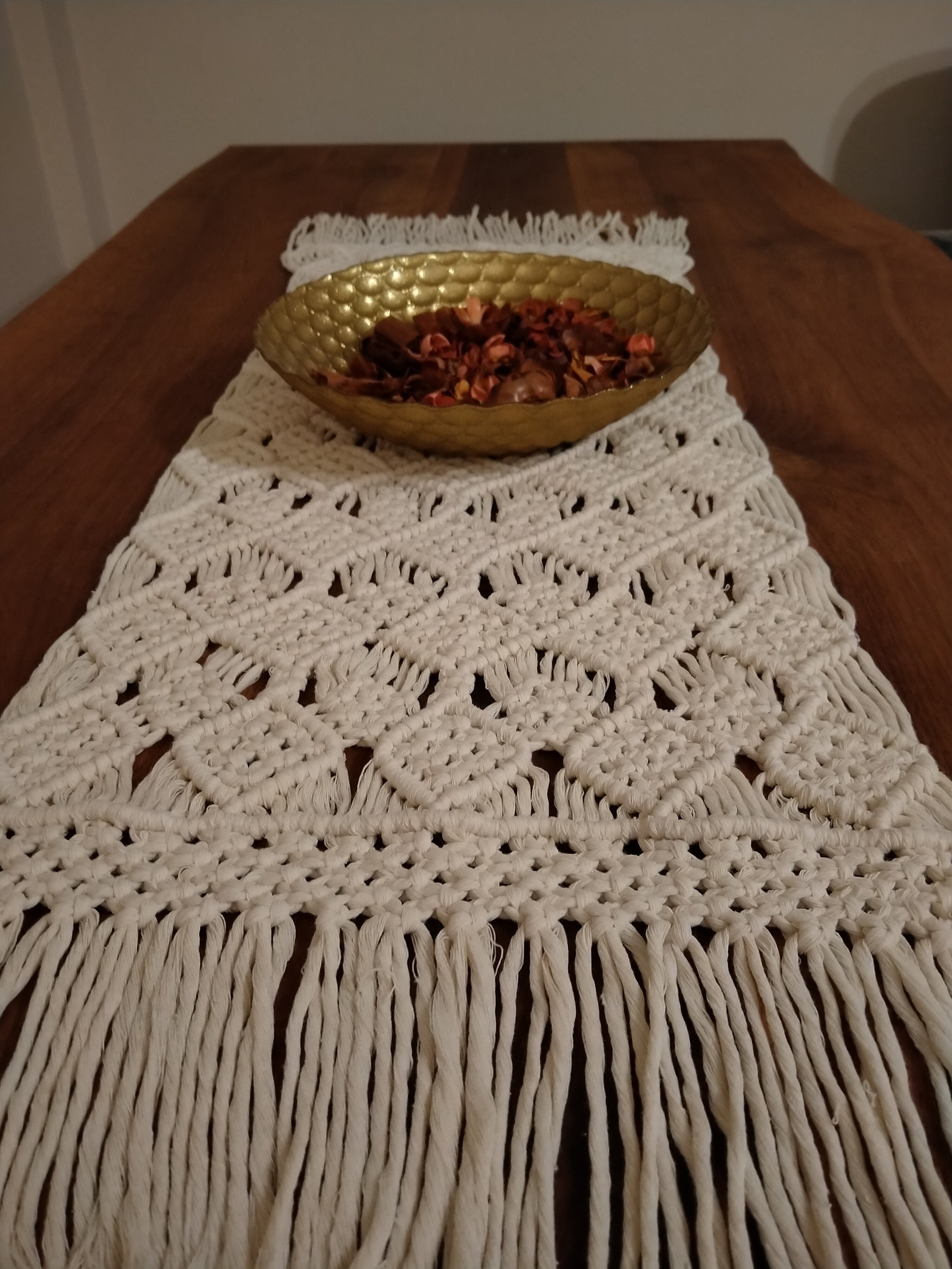 Macrame Table Runner Macrame Tablecloth White Tablecloth Etsy