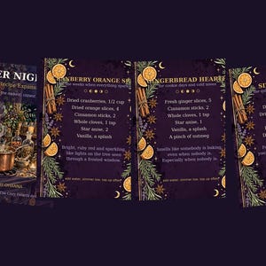9 Simmer Pot Recipe Cards, Winter Nights Expansion | 6 New Winter Stovetop Potpourri Blends | Printable Witchy Kitchen Gift