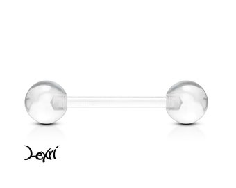 Bio Flex Flexible Barbell w/ Acrylic Ball Tongue Ring