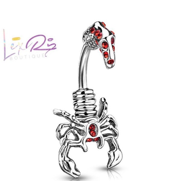 Ruby Scorpion Belly Ring