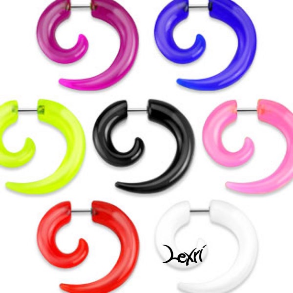 Spiral Solid Acrylic Fake Taper Earring