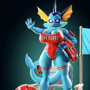 Water Monster Girl Model Kit | 3D Resin Print Figurine |  Officer Rhu