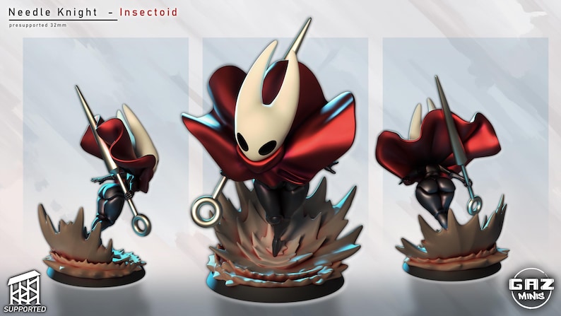 Needle Knight Insectoid Miniature | 3D Resin Printed Figurine | Gaz ...