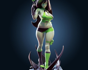 Green Flame Mädchen Model Bausatz | 3D Harz Gedruckte Figur | Offizier Rhu