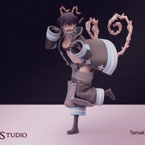 Firefighter Girl Model Kit | 3D Resin Print Figurine | Pink Studio