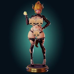 Bowsette inspiriertes Bausatz | 3D Harz Print Figur | Entworfen von Offizier Rhu