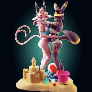 Fox Girls Model Kit | 3D Resin Print Figurine | Officer Rhu
