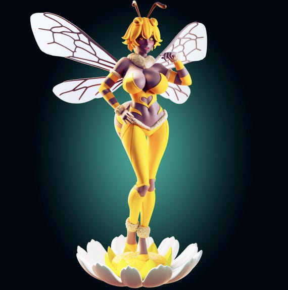 Bee Girl Waifu Model Kit | 3D Resin Printed Figurine | Officer Rhu