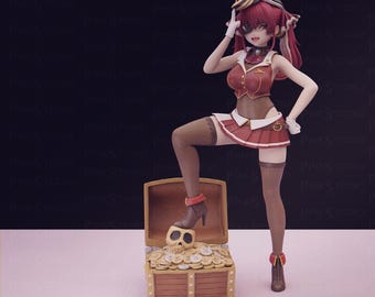 Modelpakket piratenmeisje | 3D-harsgedrukt beeldje | Roze studio