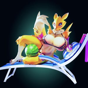 Fox Girl Model Kit | 3D Resin Printed Figurine | Officer Rhu