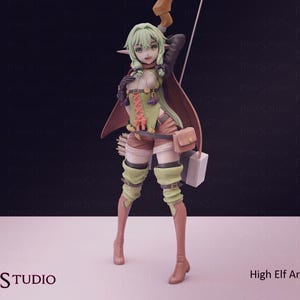 Goblin Slayer Inspired  High Elf Archer Model Kit | 3D Resin Print Figurine | Pink Studio