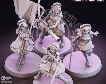 French Crusade Maid Miniatures | 3D Resin Figurine | Jigglystix