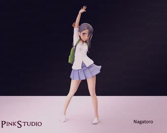 Kit modello di studentessa giapponese / Figurina stampata in resina 3D / Modello da studio rosa