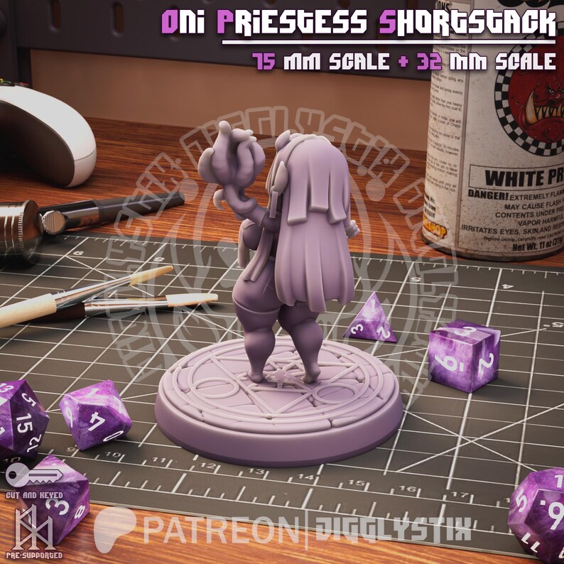 Oni Priestess Shortstack Miniature | Jigglystix - Etsy
